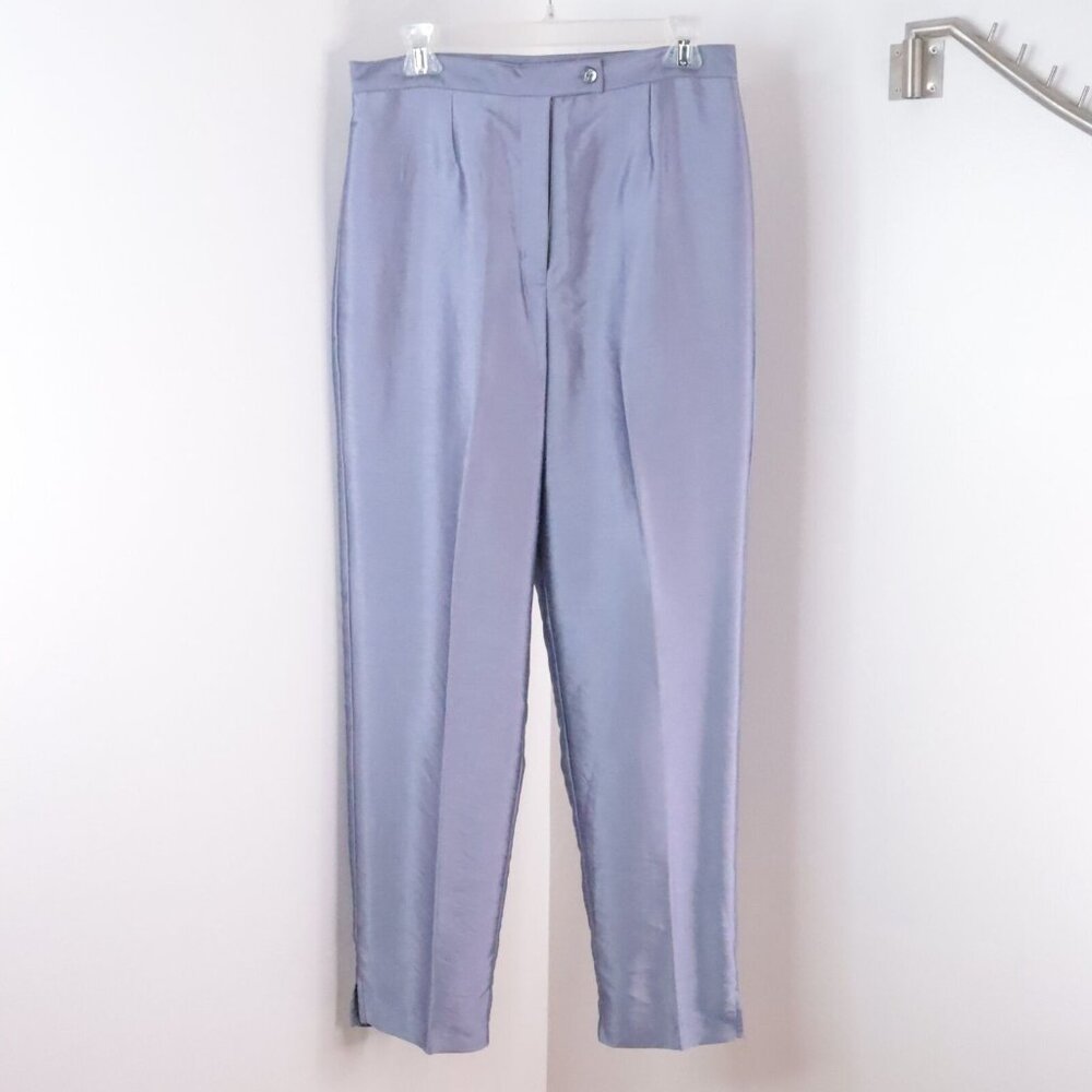 New Bicé Sag Harbor Women's 12 90's Metallic Charmeuse Periwinkle Lilac Pants